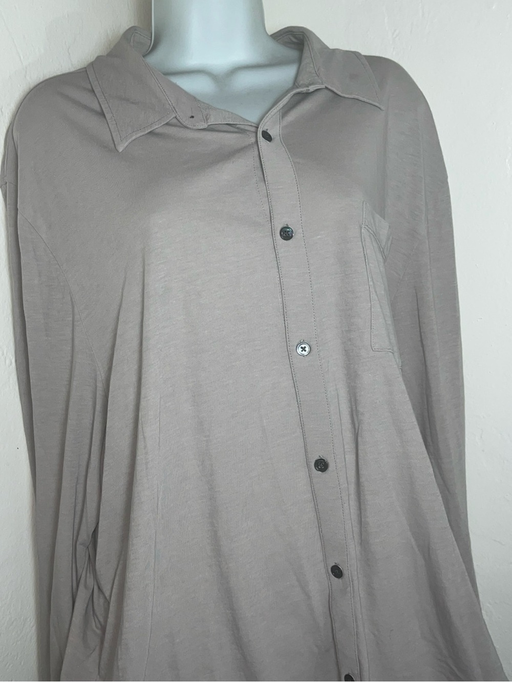 James Perse Shirt Mens Size XXL Gray Jersey Button Down